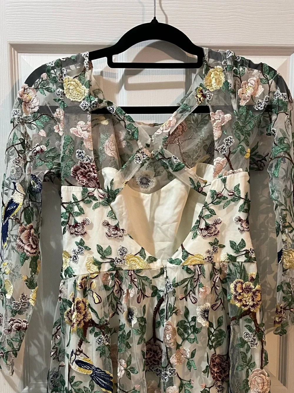 Marchesa Floral Embroidered Long Sleeve Maxi Dress botanical size 4 bride - Picture 13 of 13